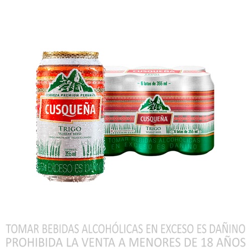 CUSQUEÑA CERVEZA TRIGO LATA SIX PACK 355 ML (6 UND)