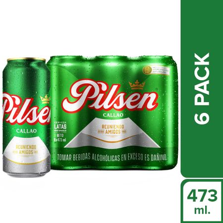 CERVEZA PILSEN PACK 6 LATA 473ML