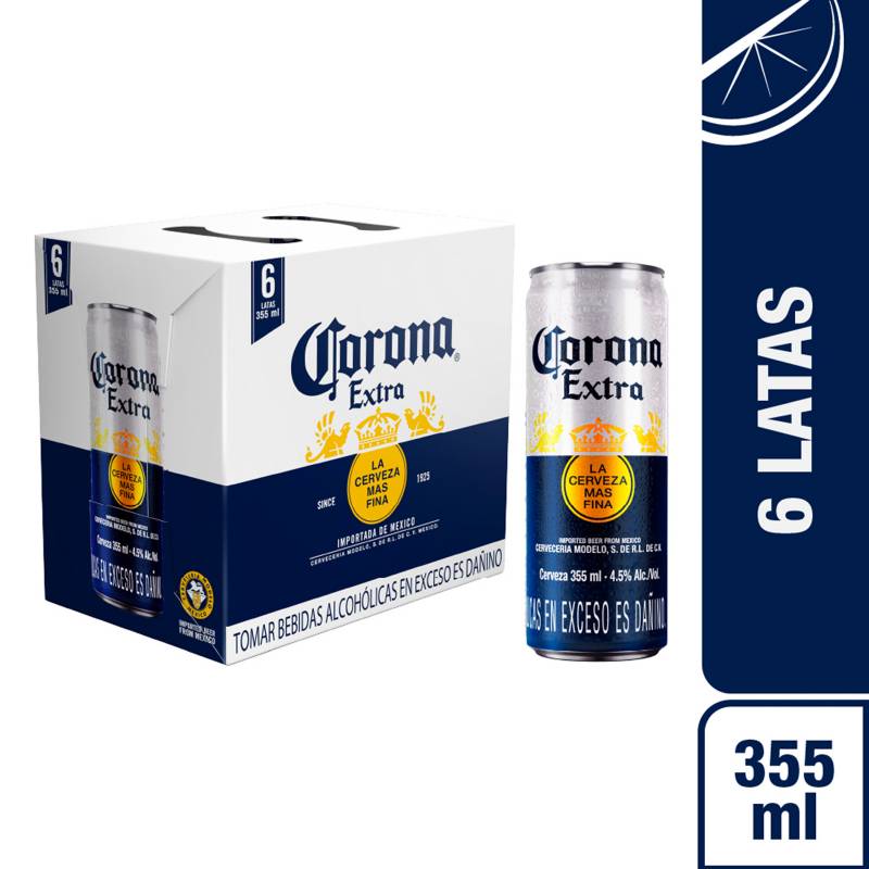 CERVEZA CORONA PACK 6 LATA 355ML