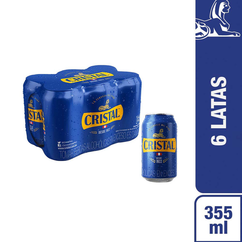 CERVEZA CRISTAL PACK 6 LATA 355ML
