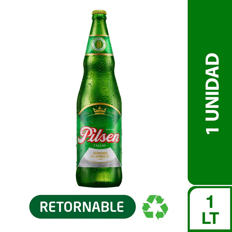 CERVEZA PILSEN BOTELLA  1000 ML